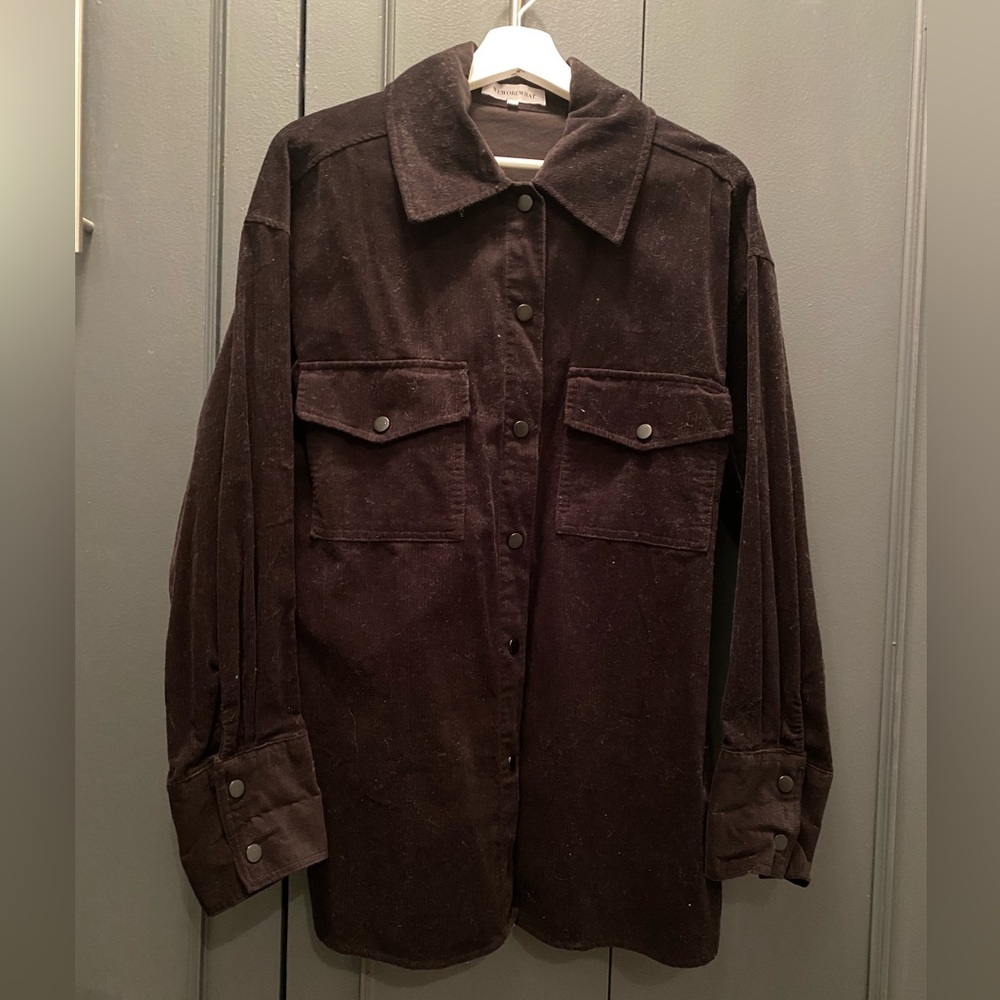 WeWoreWhat - NWOT - Black Corduroy Shacket - Size XS/S - Picture 4 of 12